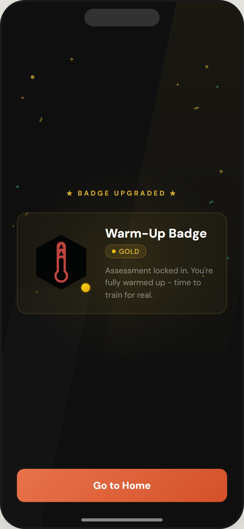 Virtual Coach achievement celebration